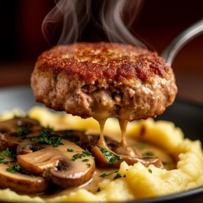 Ностальгические биточки с грибным соусом: вкус из детства