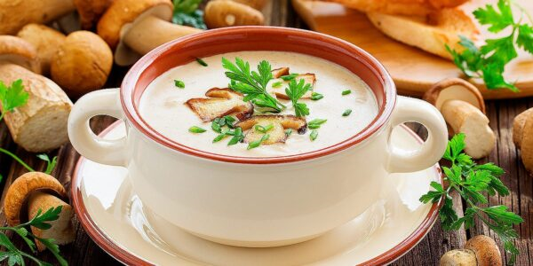 Вкус путешествия: сливочный суп с лесными грибами и нотками муската