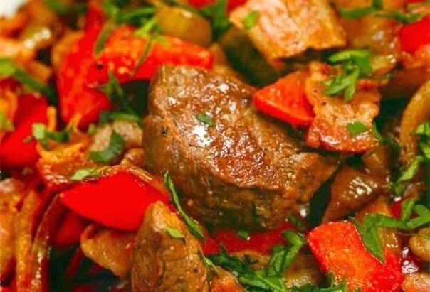 Сочно и Вкусно: Мясо со Шампиньонами и Перцем