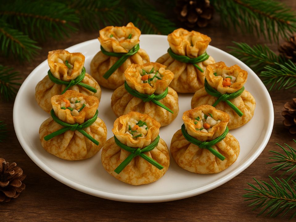 Праздничные бирюльки из блинов: как удивить гостей на Новый год