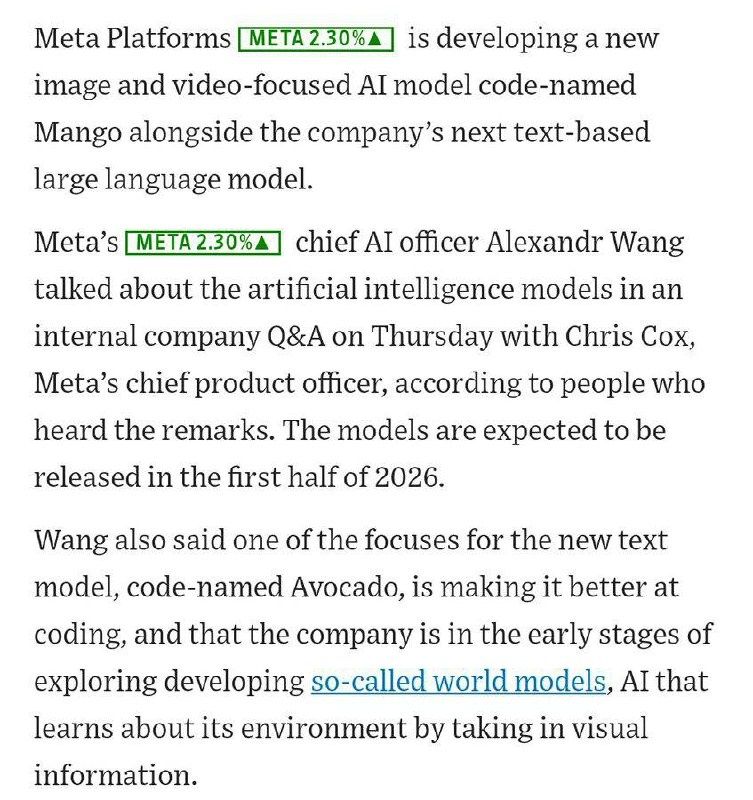 Meta ���������� Avocado � Mango: ����� ��������� ����������